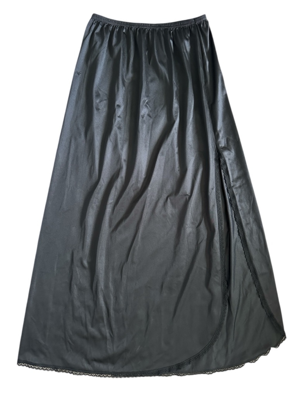 Vintage Vanity Fair Black Women’s Slip Skirt with Lace Trim